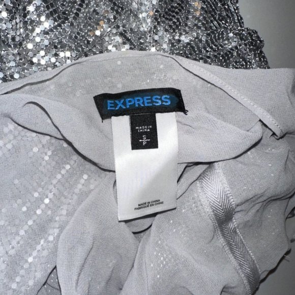 EXPRESS silver metal mesh chain mail halter party holiday Studio 54 Y2K runway - Picture 5 of 10